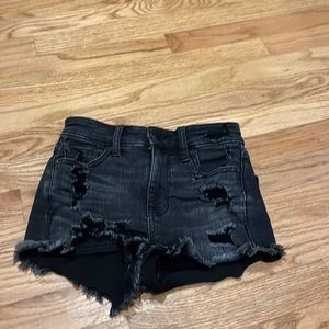 American eagle next level stretch black jean shorts